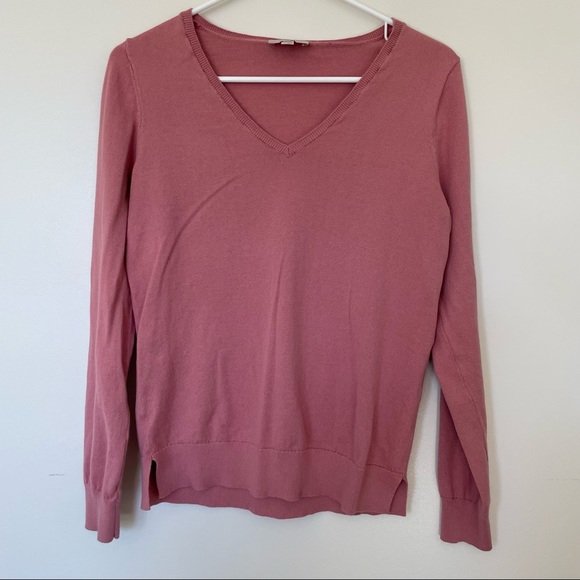 Loft Outlet Pink Long Sleeve V-Neck Light Weight Top. Size Small. - Picture 1 of 7